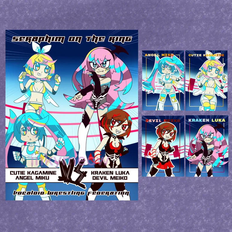 Vocaloid inspired print and trading card set